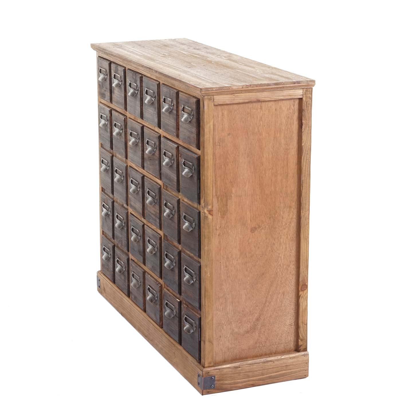 Cosmo Casa - Apothekerskast - Vintage - Hout - Natuurlijk bruin - 90×100×35 cm