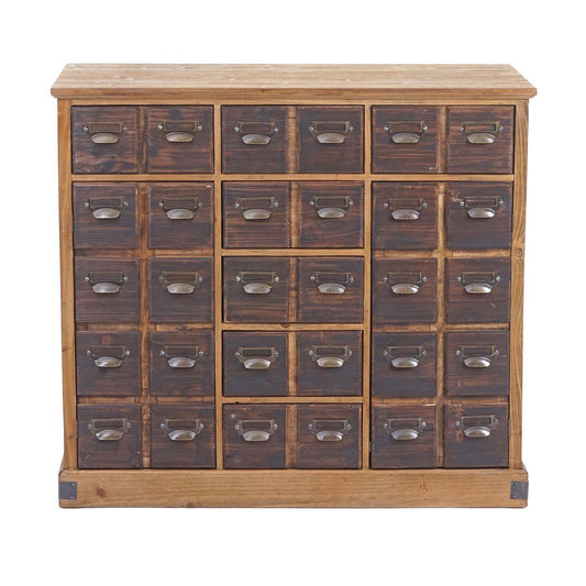 Cosmo Casa - Apothekerskast - Vintage - Hout - Natuurlijk bruin - 90×100×35 cm