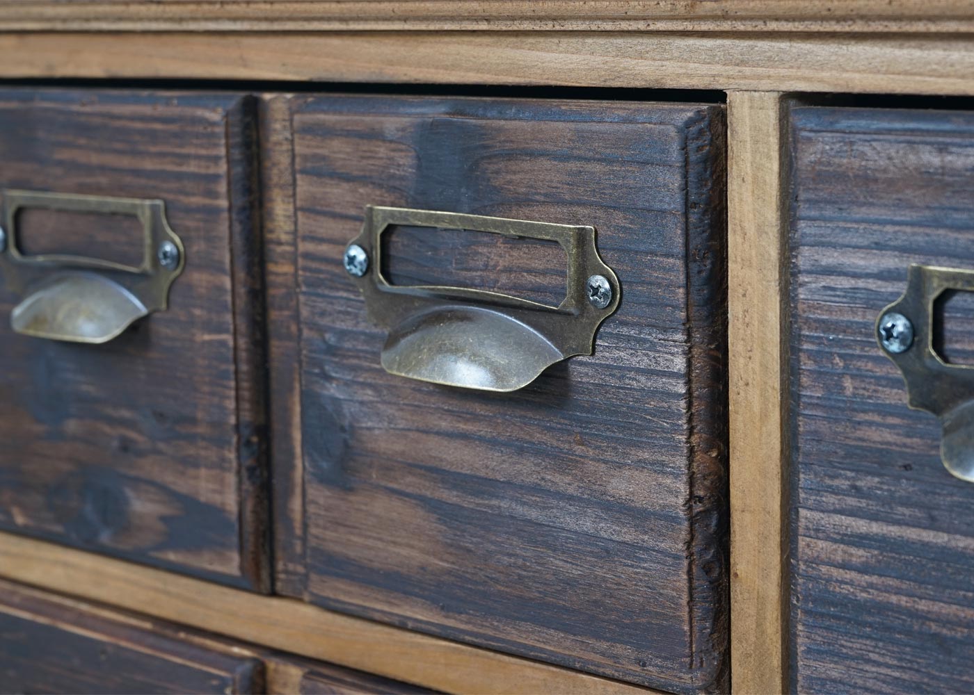 Cosmo Casa - Apothekerskast - Vintage - Hout - Natuurlijk bruin - 90×100×35 cm