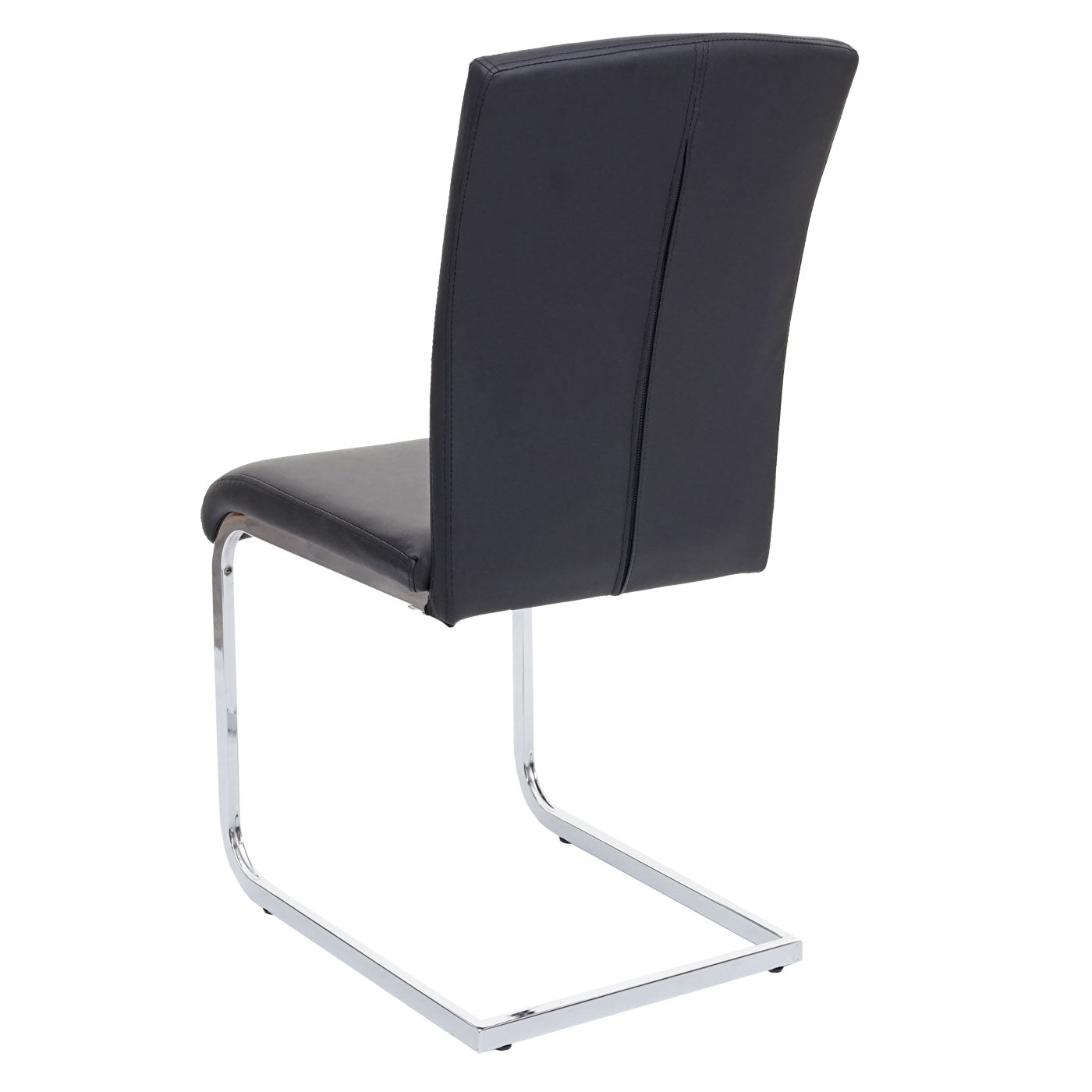 Cosmo Casa - Set van 2 Eetkamerstoelen - Cantilever - Kunstleer - Zwart