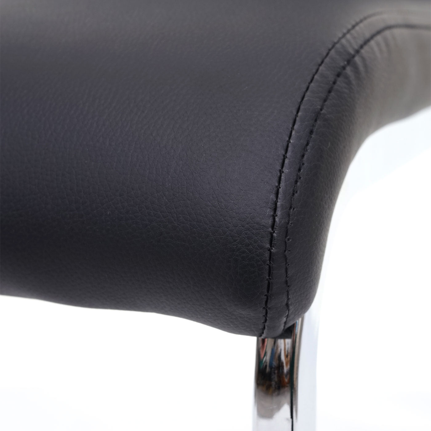 Cosmo Casa - Set van 2 Eetkamerstoelen - Cantilever - Kunstleer - Zwart