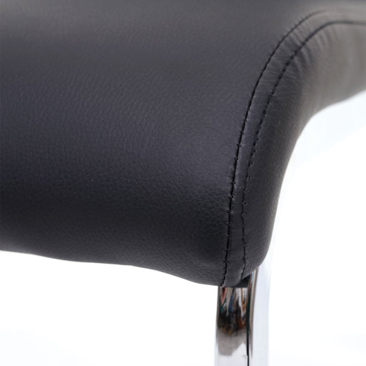 Cosmo Casa - Set van 2 Eetkamerstoelen - Cantilever - Kunstleer - Zwart