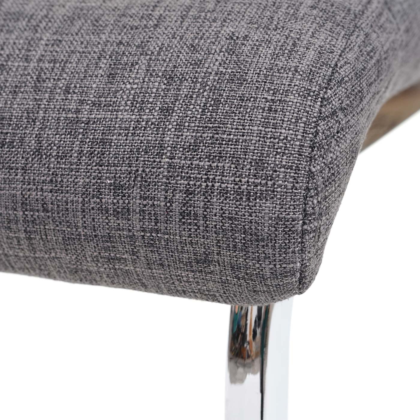 Cosmo Casa - Set van 2 Eetkamerstoelen - Cantilever - Textiel - Grijs