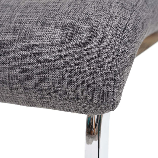 Cosmo Casa - Set van 2 Eetkamerstoelen - Cantilever - Textiel - Grijs