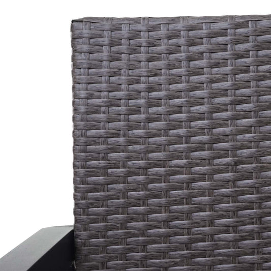 Cosmo Casa - Polyrotan 2-zitsbank - Opbergvak - Polyrotan - Gemêleerd grijs & Crème