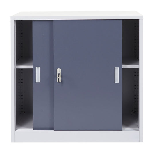 Cosmo Casa - Archiefkast - Sluitbaar - Staal - Antraciet - 90×90×45 cm