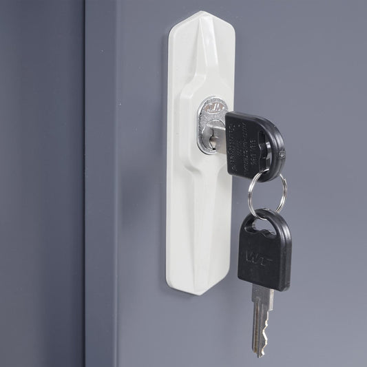 Cosmo Casa - Archiefkast - Sluitbaar - Staal - Antraciet - 90×90×45 cm