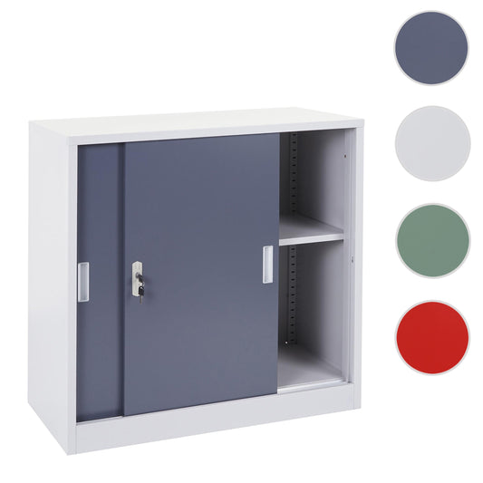 Cosmo Casa - Archiefkast - Sluitbaar - Staal - Antraciet - 90×90×45 cm