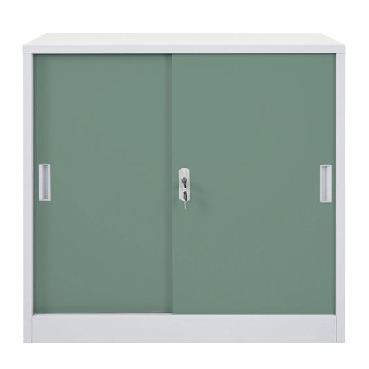 Cosmo Casa - Archiefkast - Afsluitbaar - Staal - Groen - 90×90×45 cm