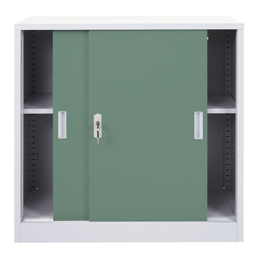 Cosmo Casa - Archiefkast - Afsluitbaar - Staal - Groen - 90×90×45 cm
