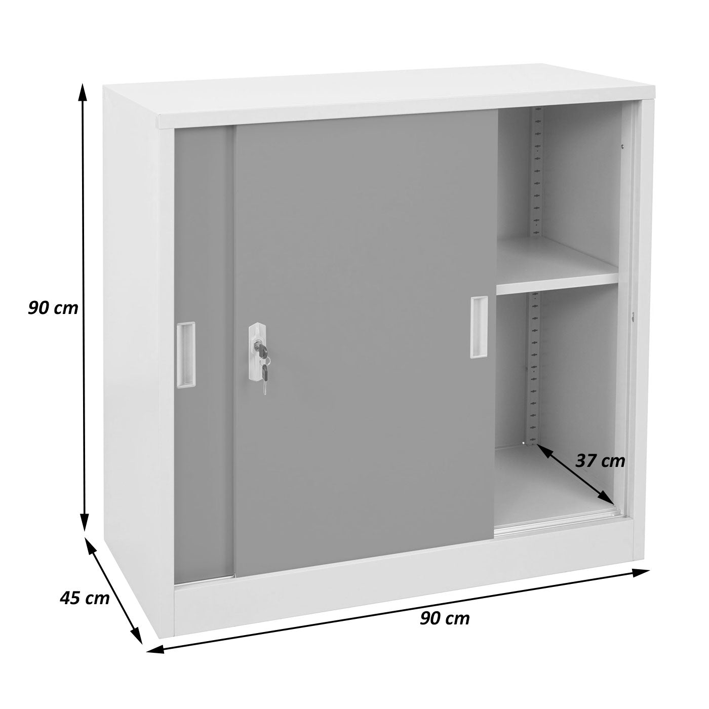 Cosmo Casa - Archiefkast - Afsluitbaar - Staal - Groen - 90×90×45 cm