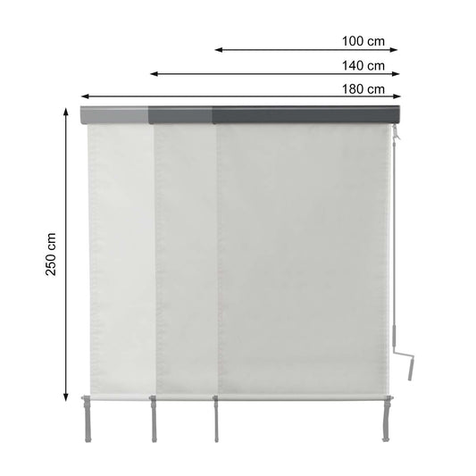 Cosmo Casa - Verticale zonwering - UV-werend - Doek - Zwart - 250×100 cm