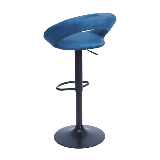 Cosmo Casa - Set van 2 Barkrukken - Bistrokruk - Fluweel - Petrolblauw