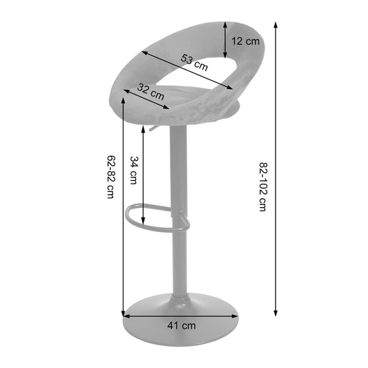 Cosmo Casa - Set van 2 Barkrukken - Bistrokruk - Fluweel - Petrolblauw