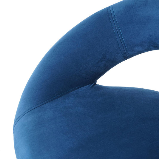 Cosmo Casa - Set van 2 Barkrukken - Bistrokruk - Fluweel - Petrolblauw