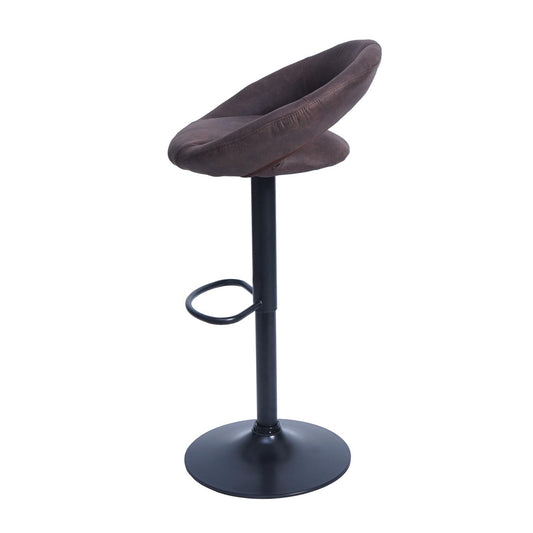 Cosmo Casa - Set van 2 Barkrukken - Bistrokruk - Imitatiesuède - Vintage donkerbruin