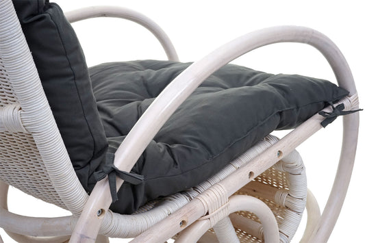 Cosmo Casa - Schommelstoel - Rotan - Rotan & Textiel - Grijs