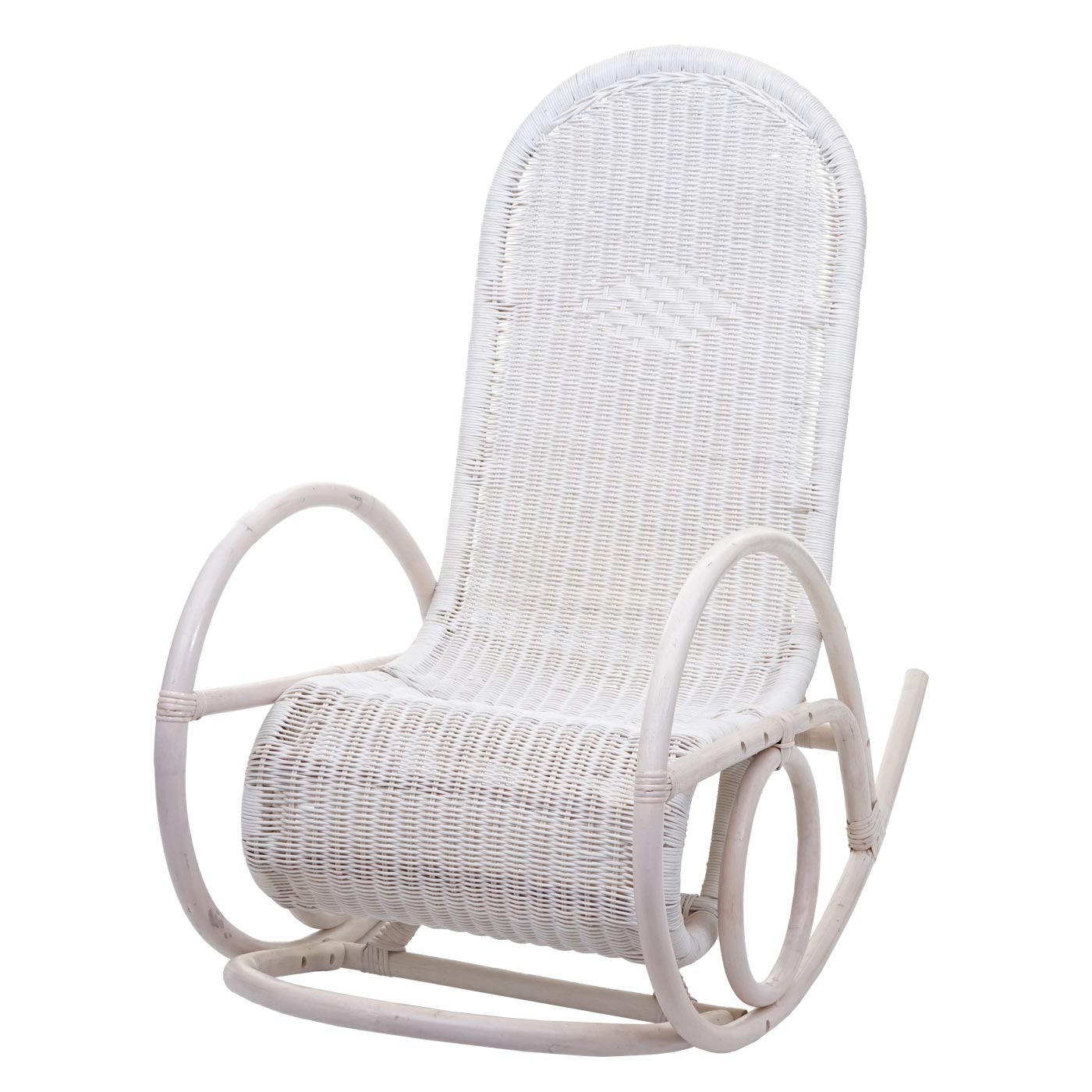 Cosmo Casa - Schommelstoel - Rotan - Rotan & Textiel - Grijs