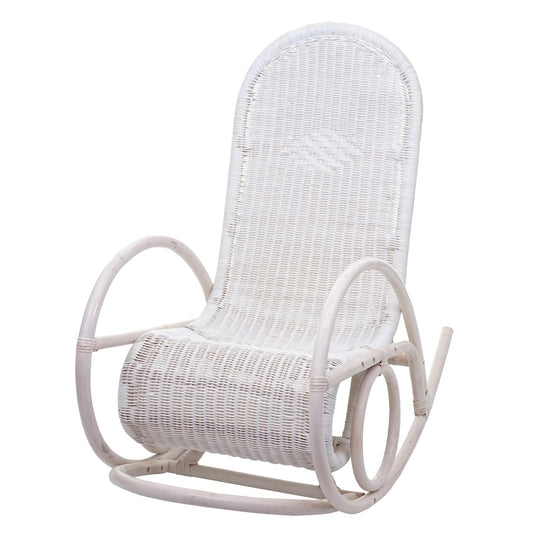 Cosmo Casa - Schommelstoel - Rotan - Rotan & Textiel - Grijs