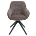 Cosmo Casa - Set van 6 Eetkamerstoelen - Stoffen draaistoelen met armleuningen - Metaal en Stoftextiel - Bruin