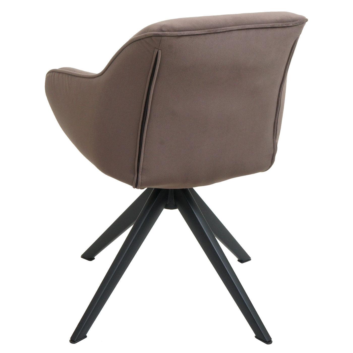 Cosmo Casa - Set van 6 Eetkamerstoelen - Stoffen draaistoelen met armleuningen - Metaal en Stoftextiel - Bruin