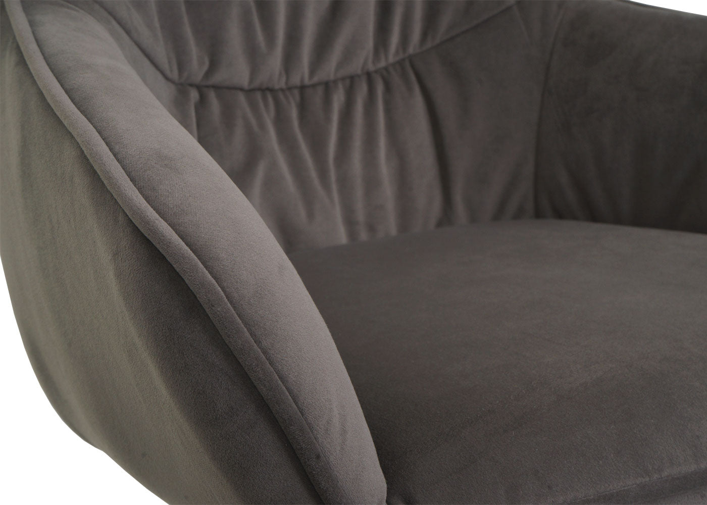 Cosmo Casa - Set van 6 Eetkamerstoelen - Stoffen draaistoelen met armleuningen - Metaal en Stoftextiel - Bruin