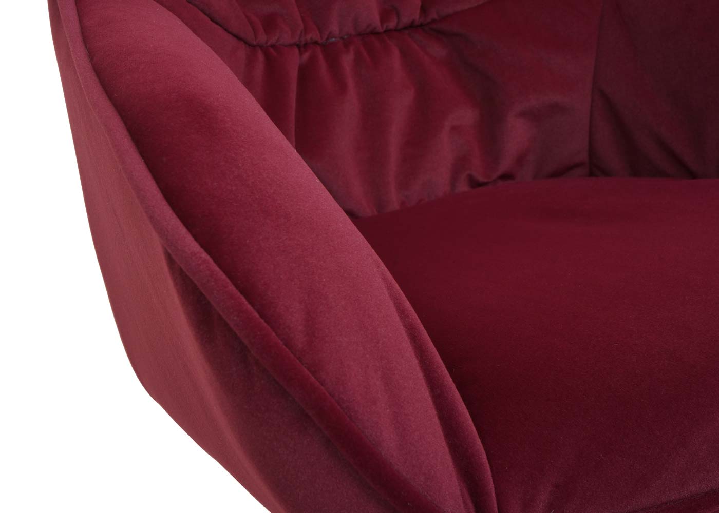 Cosmo Casa - Set van 6 Eetkamerstoelen - Stoffen draaistoelen met armleuningen - Metaal en Stoftextiel - Bordeaux