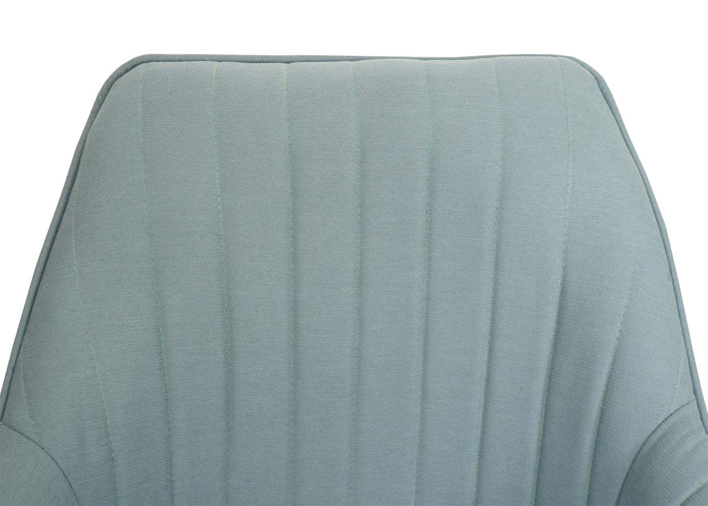 Cosmo Casa - Set van 6 Eetkamerstoelen - Stoffen draaistoelen met armleuning - Stoftextiel - Mintgroen