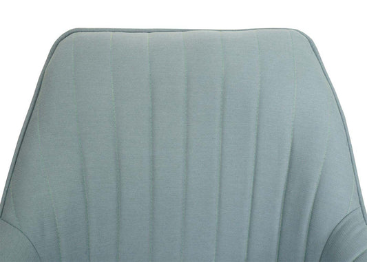 Cosmo Casa - Set van 6 Eetkamerstoelen - Stoffen draaistoelen met armleuning - Stoftextiel - Mintgroen