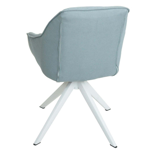 Cosmo Casa - Set van 6 Eetkamerstoelen - Stoffen draaistoelen met armleuning - Stoftextiel - Mintgroen