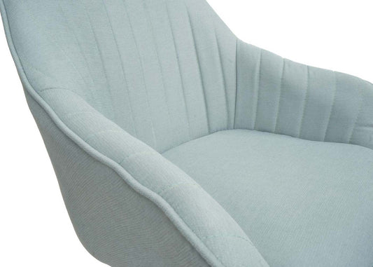 Cosmo Casa - Set van 6 Eetkamerstoelen - Stoffen draaistoelen met armleuning - Stoftextiel - Mintgroen