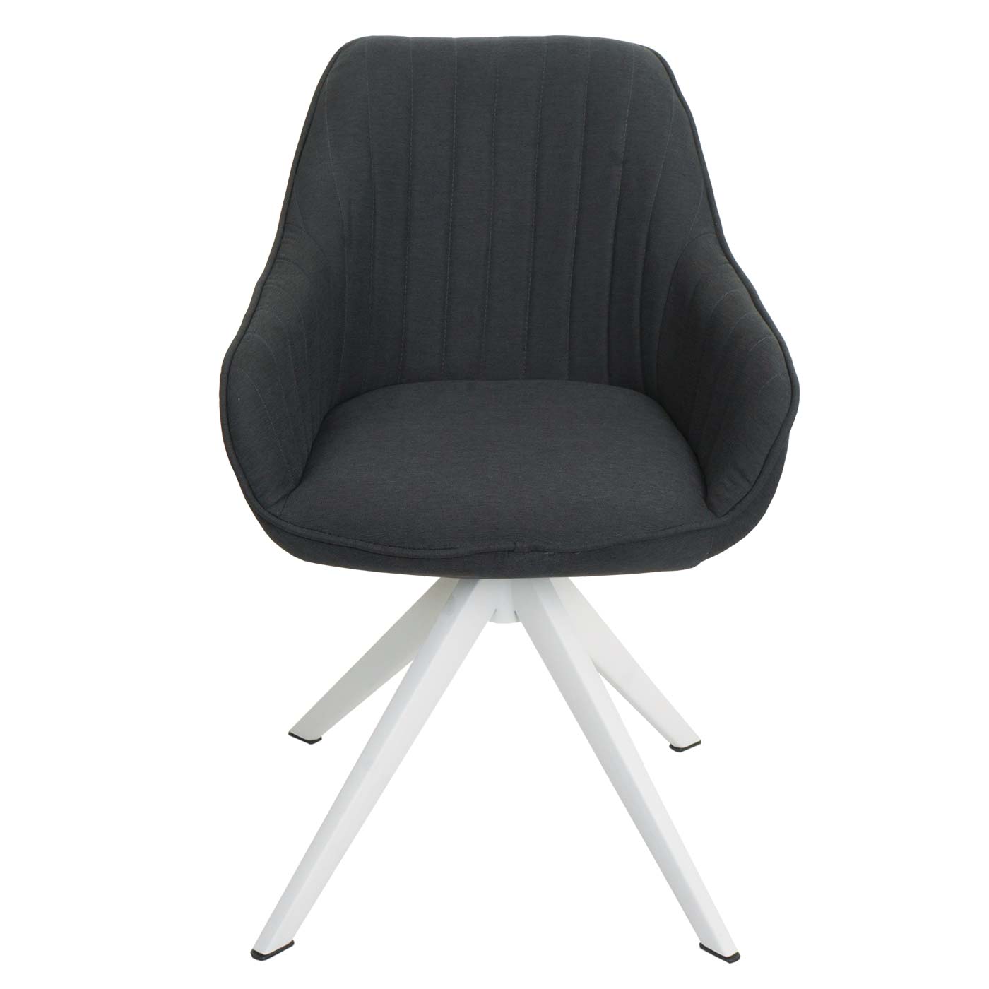 Cosmo Casa - Set van 6 Eetkamerstoelen - Stoffen draaistoelen met armleuning - Stoftextiel - Donkergrijs