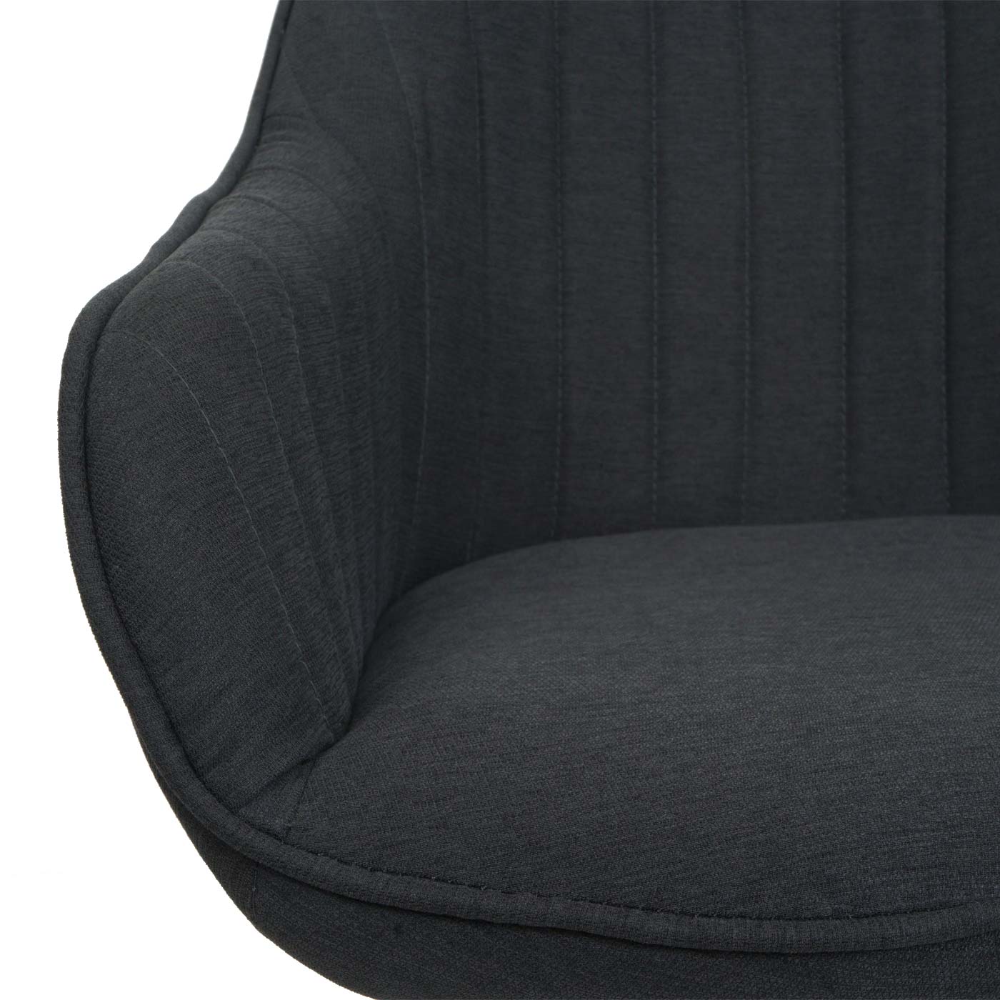 Cosmo Casa - Set van 6 Eetkamerstoelen - Stoffen draaistoelen met armleuning - Stoftextiel - Donkergrijs