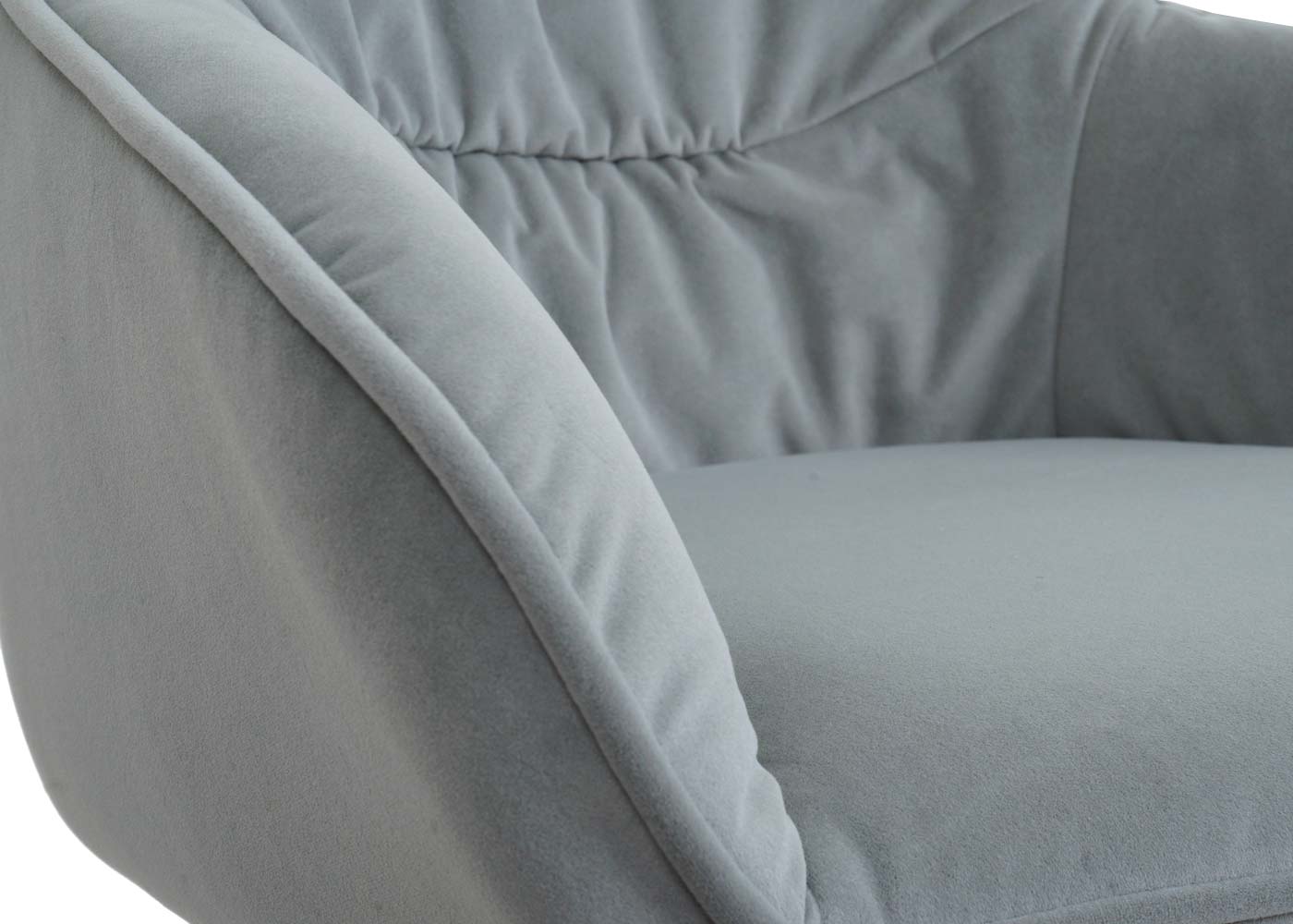 Cosmo Casa - Set van 6 Eetkamerstoelen - Stoffen draaistoelen met armleuningen - Metaal en Stoftextiel - Lichtgrijs