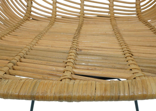 Cosmo Casa - Set van 6 Eetkamerstoelen - Rotan - Rotan & Metaal - Naturel