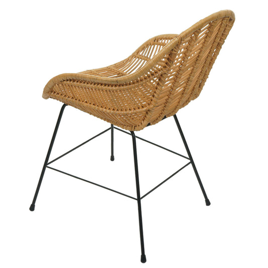 Cosmo Casa - Set van 6 Eetkamerstoelen - Rotan - Rotan & Metaal - Naturel