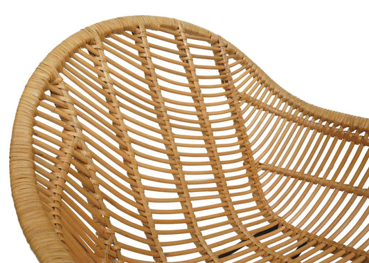 Cosmo Casa - Set van 6 Eetkamerstoelen - Rotan - Rotan & Metaal - Naturel