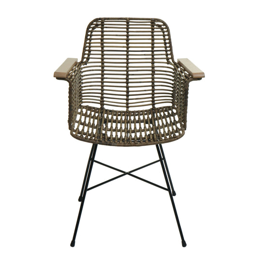 Cosmo Casa - Set van 6 Eetkamerstoelen - Rotan - Rotan & Metaal - Naturel