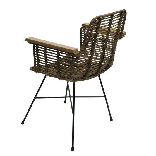 Cosmo Casa - Set van 6 Eetkamerstoelen - Rotan - Rotan & Metaal - Naturel