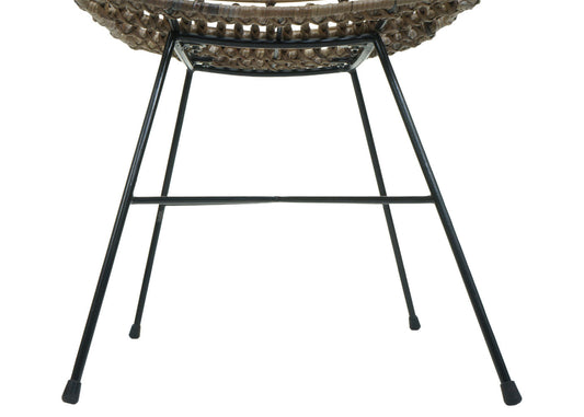 Cosmo Casa - Set van 6 Eetkamerstoelen - Rotan - Rotan & Metaal - Naturel
