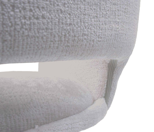 Cosmo Casa - Set van 6 Eetkamerstoelen - Keukenstoelen met Armleuning - Draaibaar met Automatische Positie - Metaaltextiel - Crèmewit