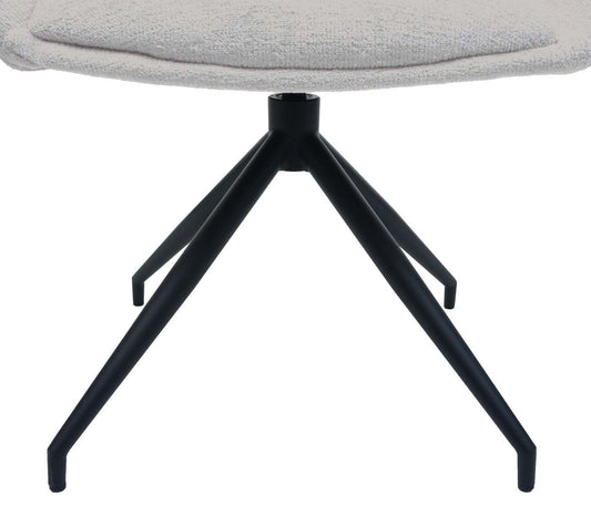 Cosmo Casa - Set van 6 Eetkamerstoelen - Keukenstoelen met Armleuning - Draaibaar met Automatische Positie - Metaaltextiel - Crèmewit
