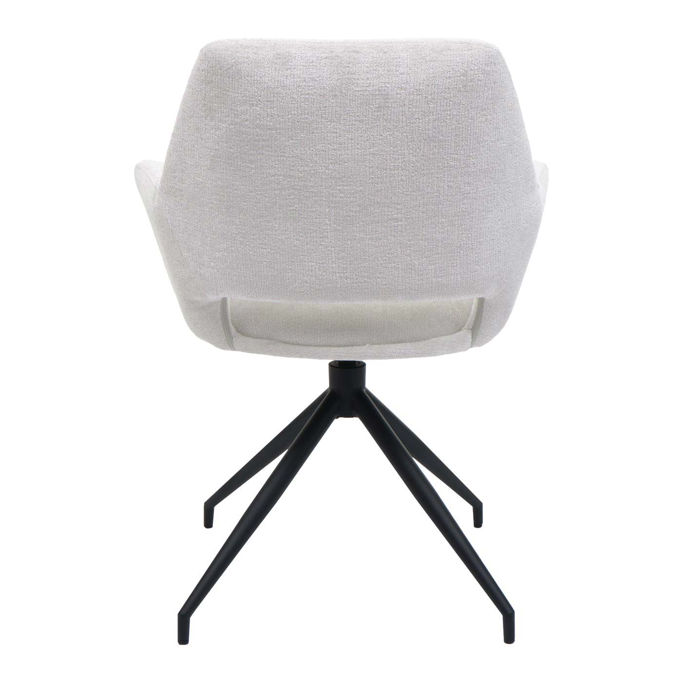 Cosmo Casa - Set van 6 Eetkamerstoelen - Keukenstoelen met Armleuning - Draaibaar met Automatische Positie - Metaaltextiel - Crèmewit