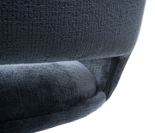 Cosmo Casa - Set van 6 Eetkamerstoelen - Keukenstoelen met Armleuning - Draaibaar met Automatische Positie - Metaaltextiel - Donkergrijs