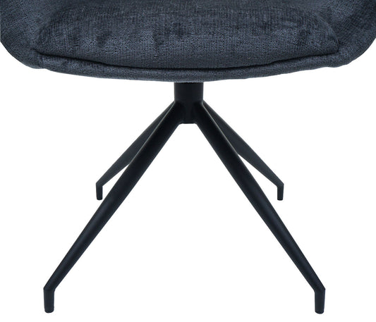 Cosmo Casa - Set van 6 Eetkamerstoelen - Keukenstoelen met Armleuning - Draaibaar met Automatische Positie - Metaaltextiel - Donkergrijs
