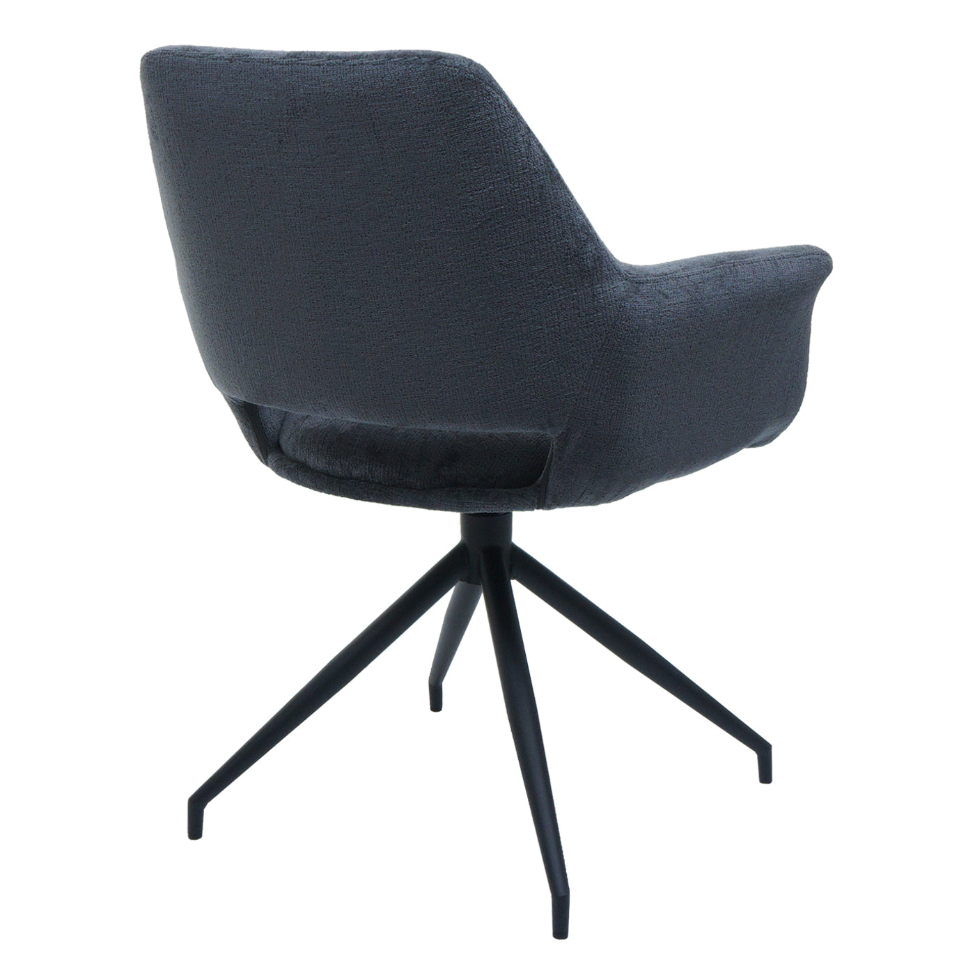 Cosmo Casa - Set van 6 Eetkamerstoelen - Keukenstoelen met Armleuning - Draaibaar met Automatische Positie - Metaaltextiel - Donkergrijs