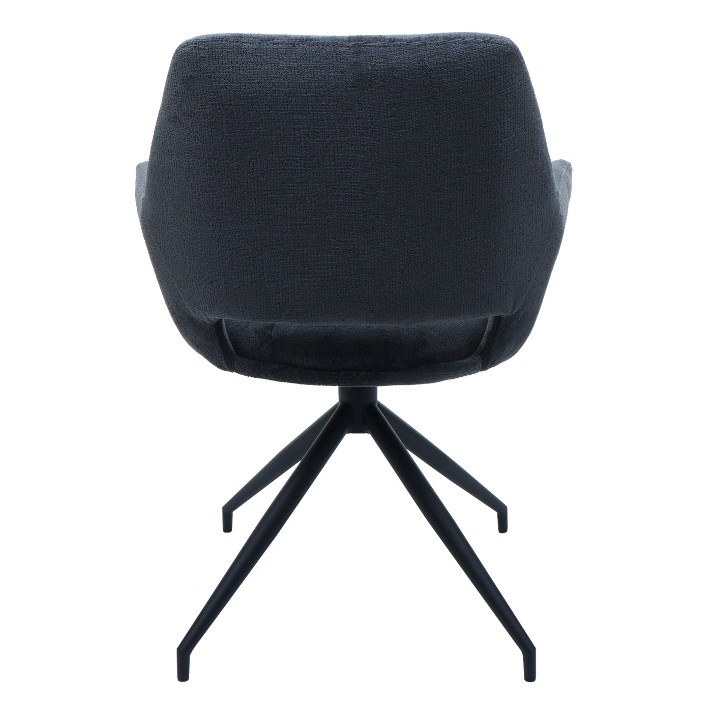 Cosmo Casa - Set van 6 Eetkamerstoelen - Keukenstoelen met Armleuning - Draaibaar met Automatische Positie - Metaaltextiel - Donkergrijs