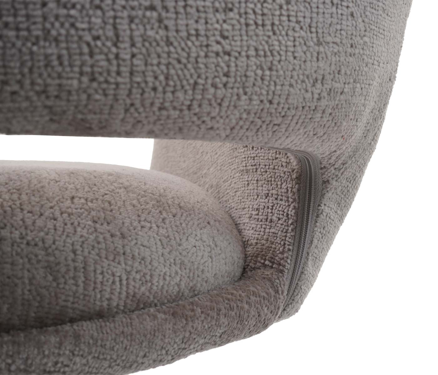 Cosmo Casa - Set van 6 Eetkamerstoelen - Keukenstoelen met Armleuning - Draaibaar met Automatische Positie - Metaaltextiel - Taupe