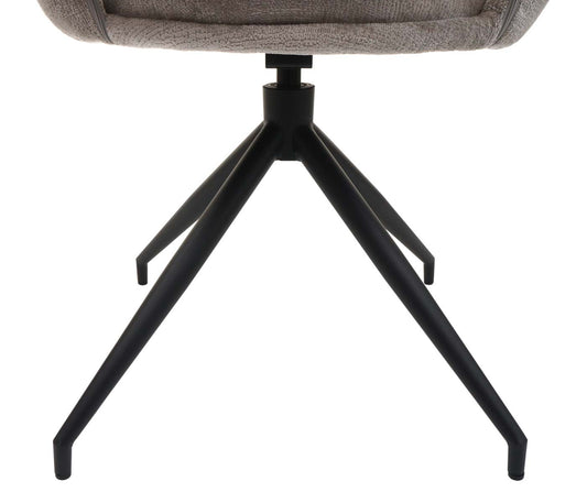 Cosmo Casa - Set van 6 Eetkamerstoelen - Keukenstoelen met Armleuning - Draaibaar met Automatische Positie - Metaaltextiel - Taupe