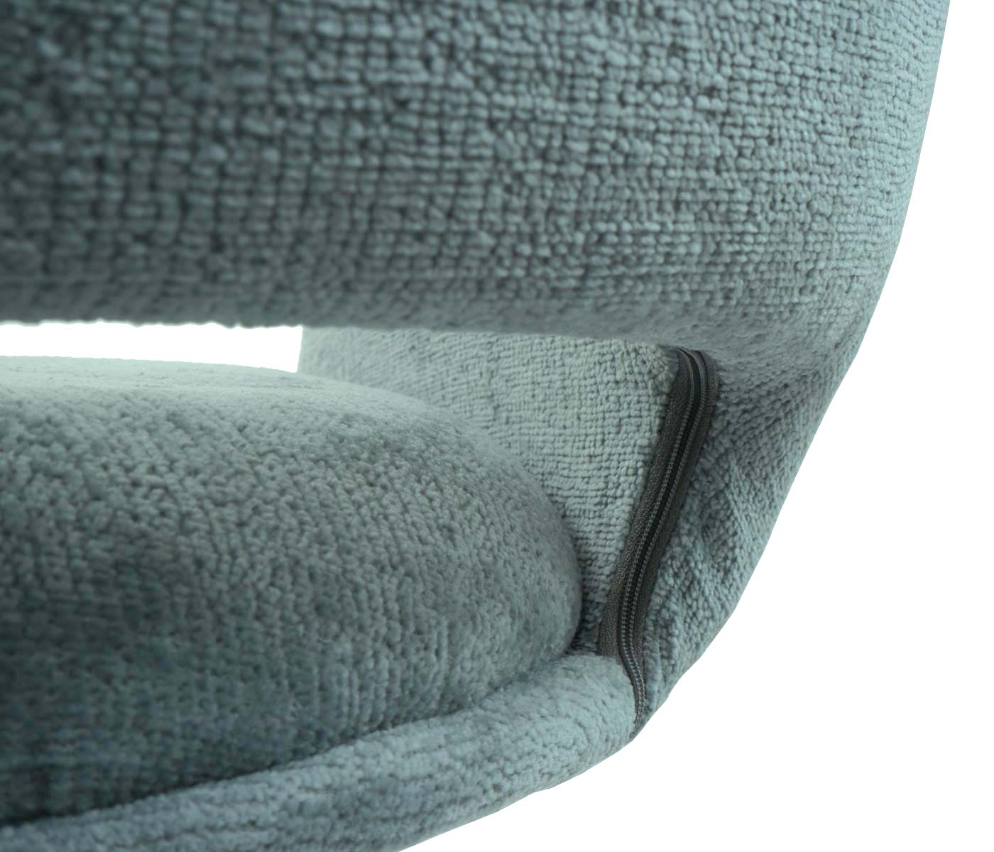 Cosmo Casa - Set van 6 Eetkamerstoelen - Keukenstoelen met Armleuning - Draaibaar met Automatische Positie - Metaaltextiel - Grijsblauw